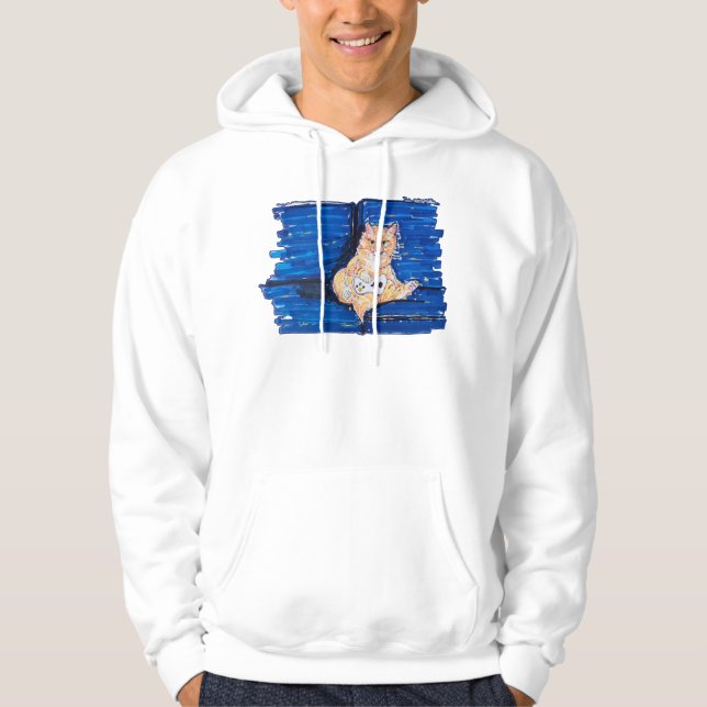 Ingefär Gamer Katt Hoodie (Framsida)