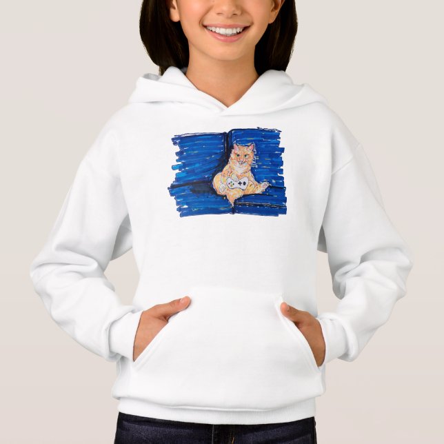 Ingefär Gamer Katt T Shirt (Framsida)