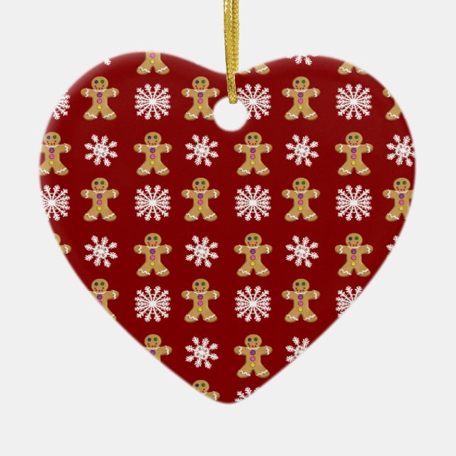 Ingefära och snö julgransprydnad keramik (Framsidan)