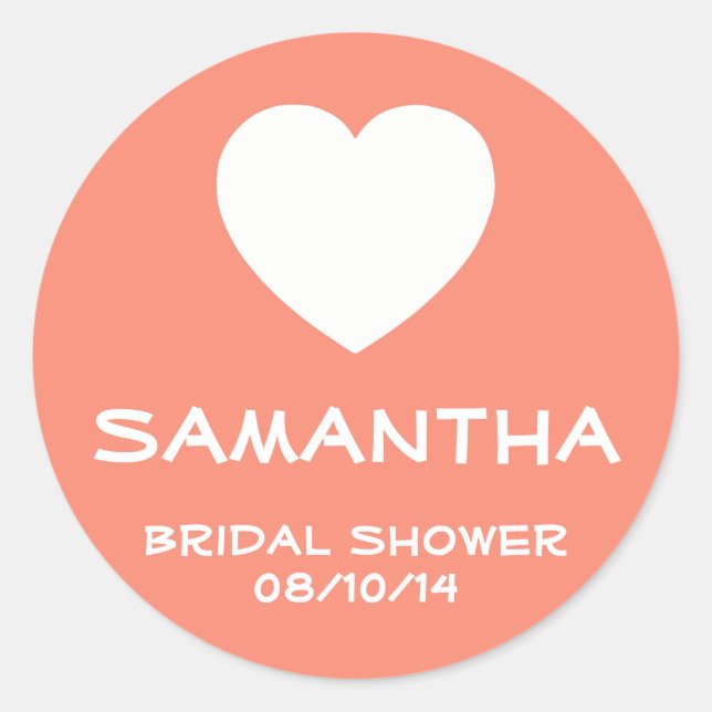 Ingefära och vit hjärtgynnestämpel runt klistermärke (Framsida)