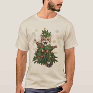 Ingefära Orange Katt Julgran Söt Jul T Shirt