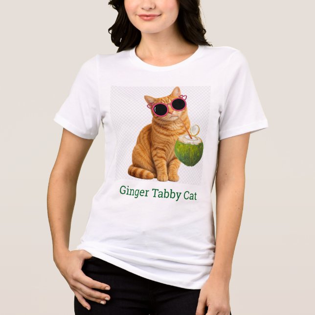 Ingefärgad randig katt T-shirt (Framsida)