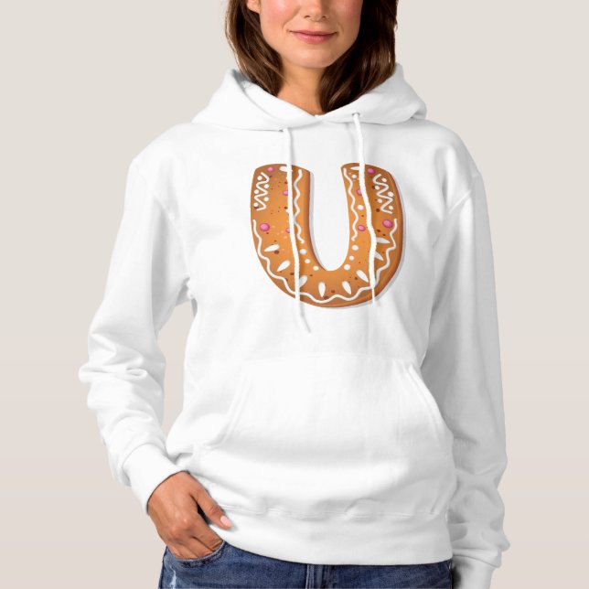Ingefärsbokstav U Monogram Julbakelse T Shirt (Framsida)