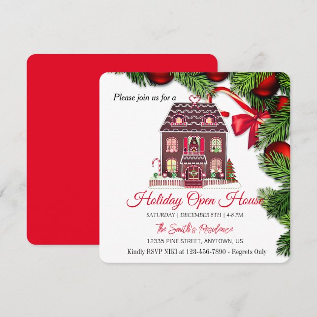 Ingefärshus, julkrans julkort (Fram/baksida)