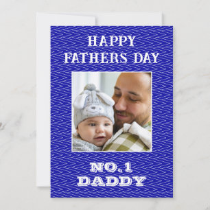 Ingen 1 Pappas Namn Och Foto Fars Dag Blå Julkort