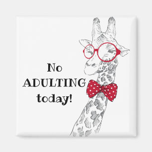 Ingen adultiv idag, konstig Giraffe Magnet