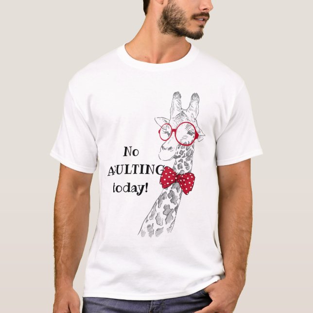 Ingen adultiv idag, konstig Giraffe T Shirt (Framsida)