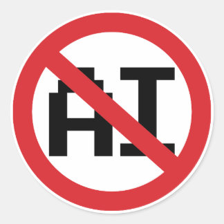 Ingen AI Artificiell Intelligens - Motstå AI Runt Klistermärke