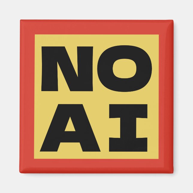 INGEN AI Fet text Modern typografi Gul Svart Magnet (Framsidan)