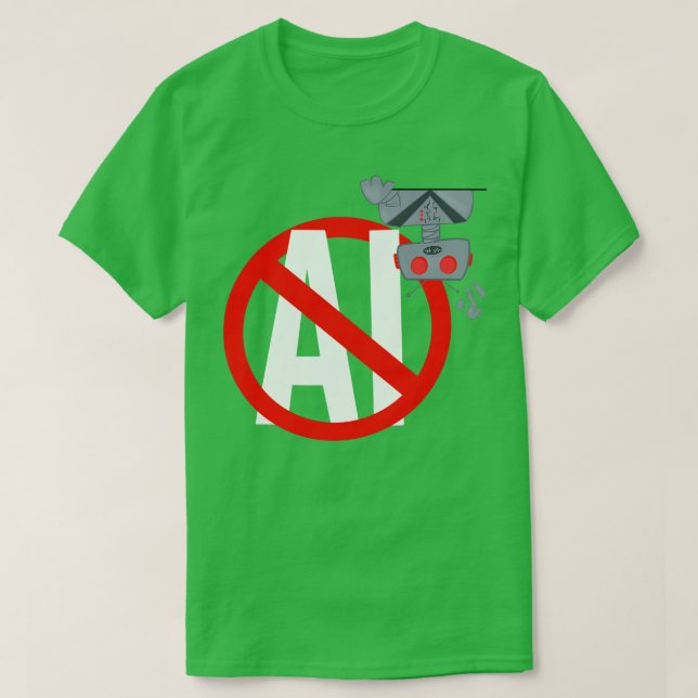 Ingen AI Robot T Shirt (Design framsida)