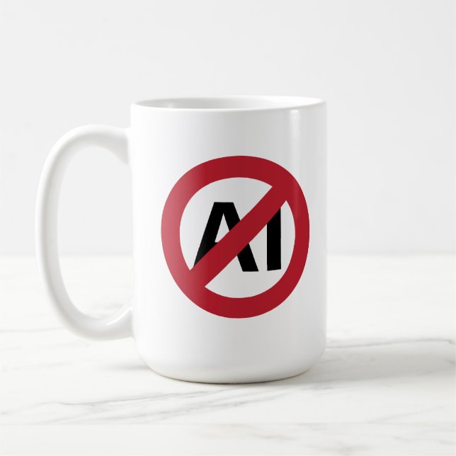Ingen AI tillåten Kaffemugg (Vänster)
