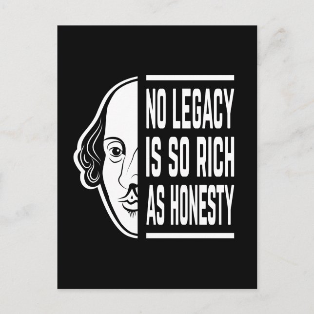 Ingen äldre är så Rik Shakespeare Quote Thespian Vykort (Framsida)