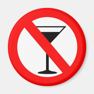 Ingen alkohol undertecknar magnet