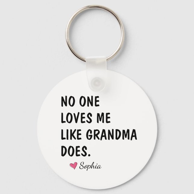 Ingen älskar mig som mormor gör nyckelring (Framsida)