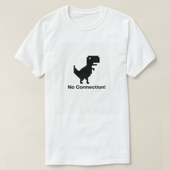 Ingen anslutning T-Shirt | Funny Pixel Dinosaur (Design framsida)