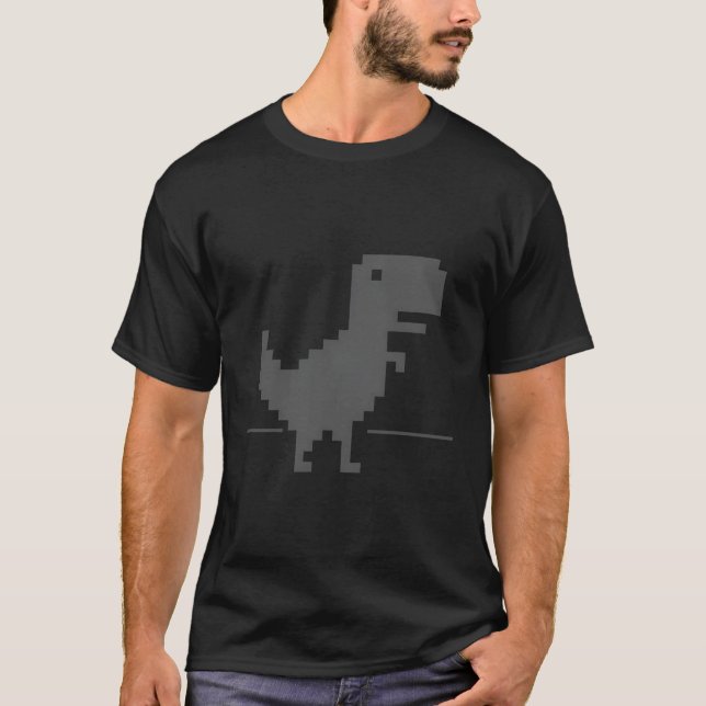 Ingen anslutning till funktionell Pixel Dinosaur-a T Shirt (Framsida)