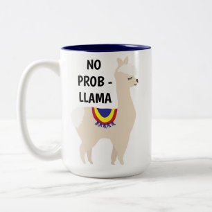 Ingen antydan till Prob Llama Cute Två-Tonad Mugg