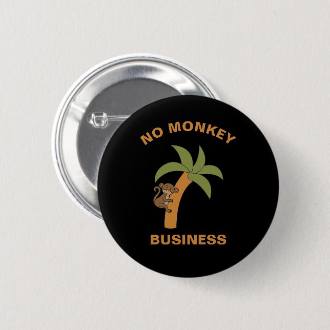 Ingen apkey Business Funny Zoo Jungle Animal Pun Knapp (Framsida & baksida)
