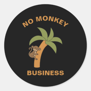 Ingen apkey Business Funny Zoo Jungle Animal Pun Runt Klistermärke