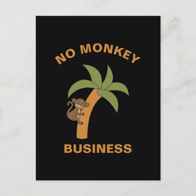 Ingen apkey Business Funny Zoo Jungle Animal Pun Vykort (Framsida)