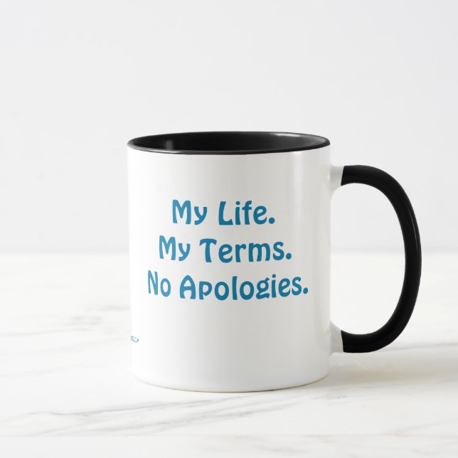 Ingen apologies-samling med MDillon-design Mugg (Höger)