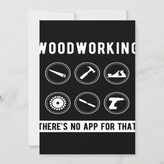 Ingen app för Woodworking working Julkort (Framsida)