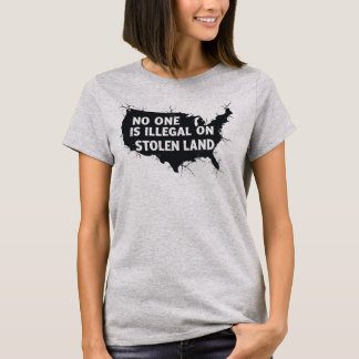 INGEN ÄR ILLEGAL PÅ STÖLD MARK - Antirasism T Shirt