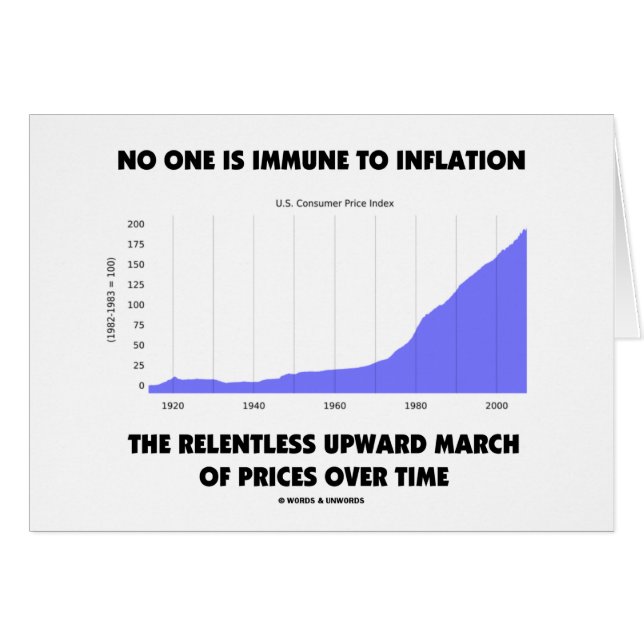 Ingen är immun till inflation som den uppåtriktade hälsningskort (Framsidan Horizontal)