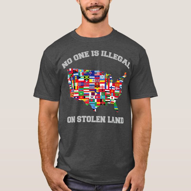 Ingen är olaglig mot invandrare från fastlandet oc t shirt (Framsida)