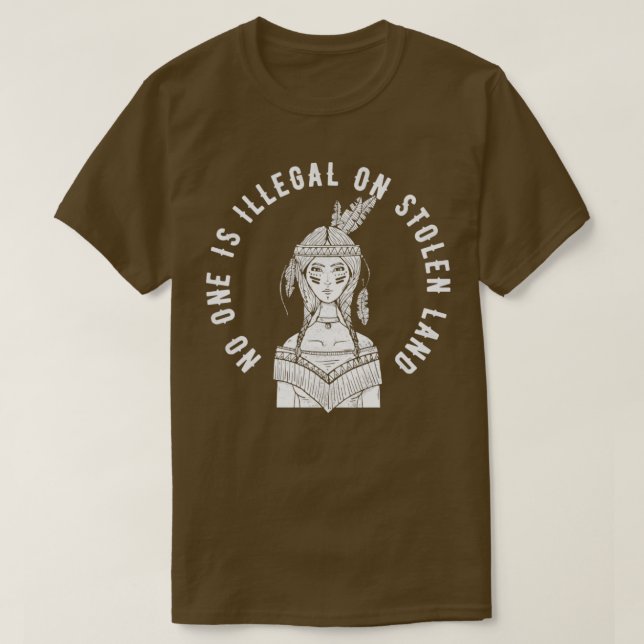 Ingen är olaglig på den inhemska invandraren i ste t shirt (Design framsida)