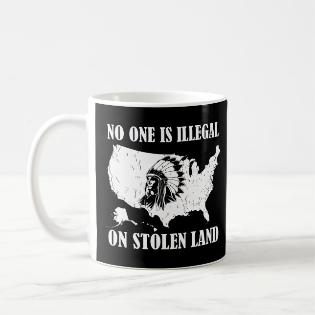 Ingen är olaglig på stenkolsmark kaffemugg (Vänster)