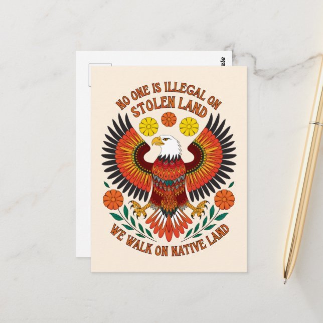 Ingen är olaglig på stulen mark vykort (Fram/Back In Situ)