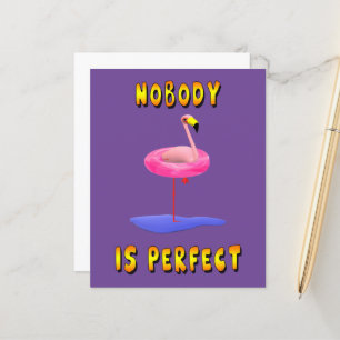 Ingen är perfekt - flamingo med simmande ring