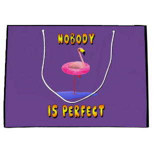 Ingen Är Perfekt Rolig Flamingo Presentpåse