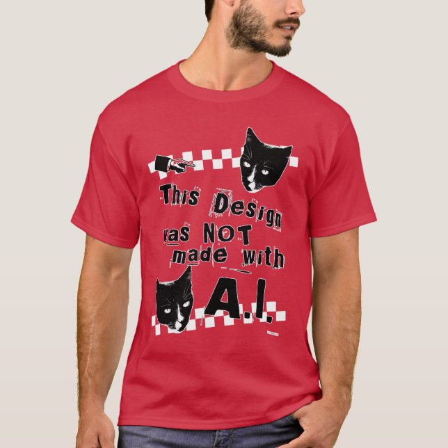 Ingen artificiell intelligensdesign autentisk Stil T Shirt (Framsida)