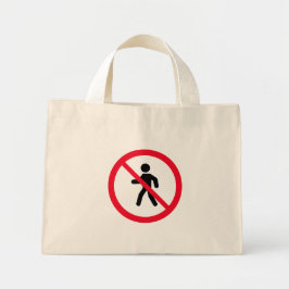 Ingen åtkomstfotgängarsignatur | Tiny Tote Bag Mini Tygkasse