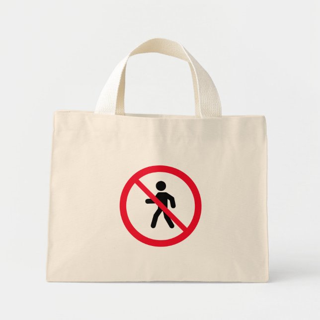 Ingen åtkomstfotgängarsignatur | Tiny Tote Bag Mini Tygkasse (Framsidan)