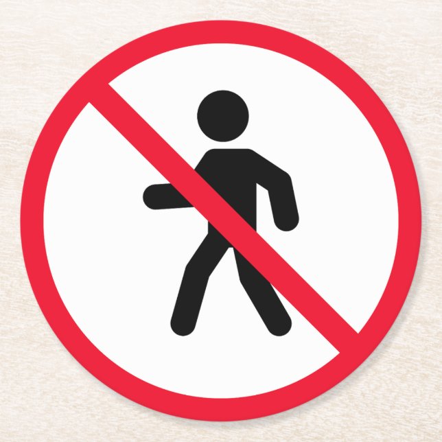 Ingen åtkomstfotgängarsignatur | Underlägg från An Papper Rund (Framsidan)