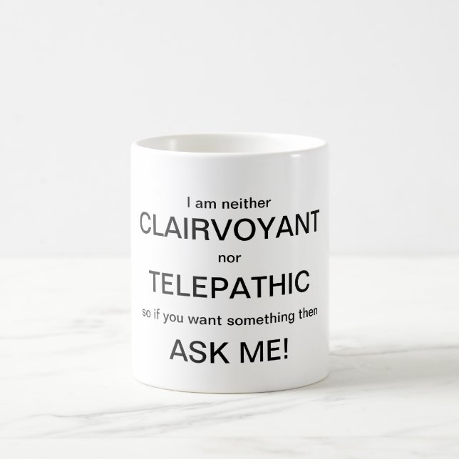 Ingen av Clairvoyant Nor telepatisk mugg (Center)