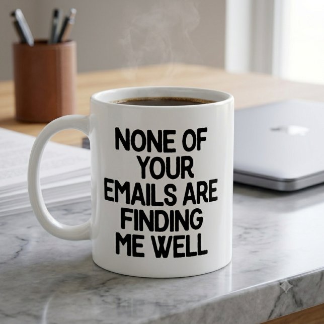 Ingen av dina mejl når mig väl Kontor Kaffemugg (None of Your Emails Are Finding Me Well Office Coffee Mug)