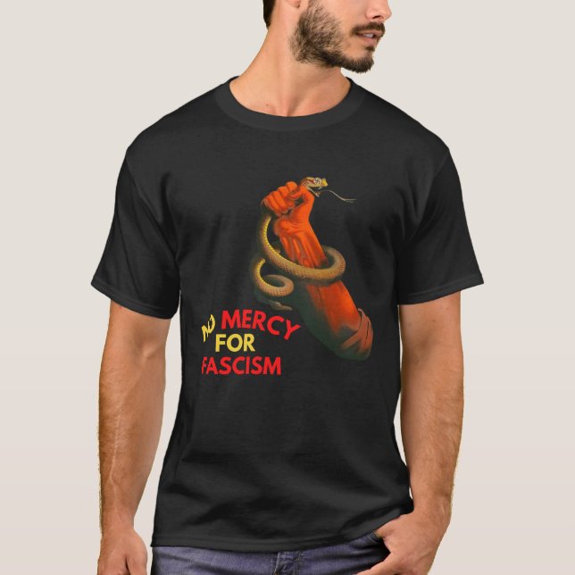 Ingen barmhärtighet för fascism t shirt (Framsida)