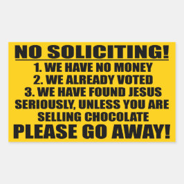 Ingen begäran rektangulärt klistermärke