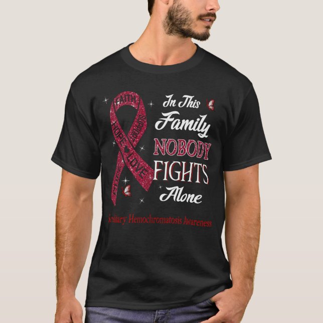 Ingen bekämpar Ensam Hereditary Hemochromatosis T Shirt (Framsida)