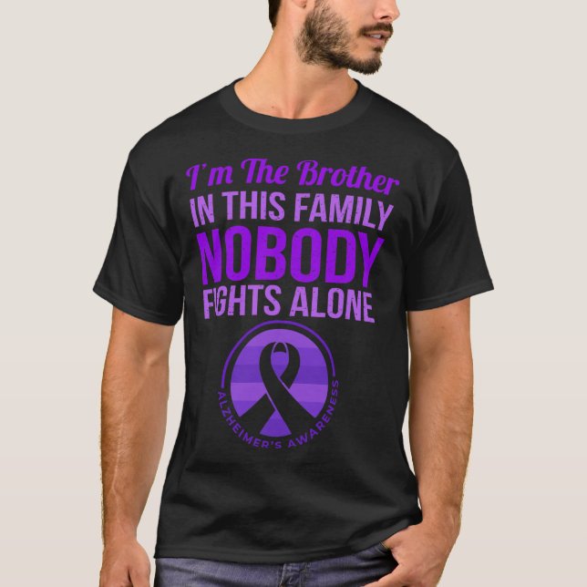 Ingen bekämpar Ensamen Alzheimers medvetenhet T Shirt (Framsida)