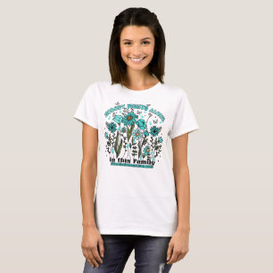 Ingen bekämpar Ensamens Blommigt Cervical Cancer T Shirt