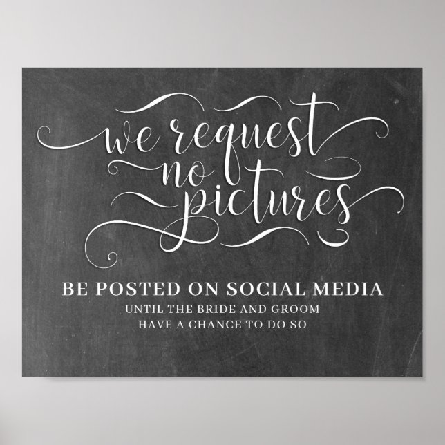Ingen Bilder på Social Media - Bröllop-signatur Poster (Framsidan)