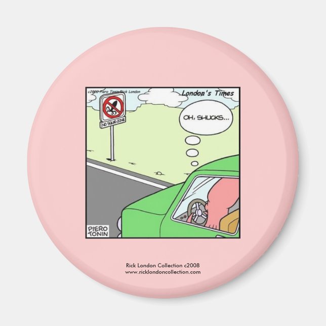 Ingen Bläckfisk Zon Rollig Tecknad Magnet (Framsidan)