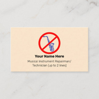 Ingen Blue Saxes Instrument Tech Blanched Almond Visitkort