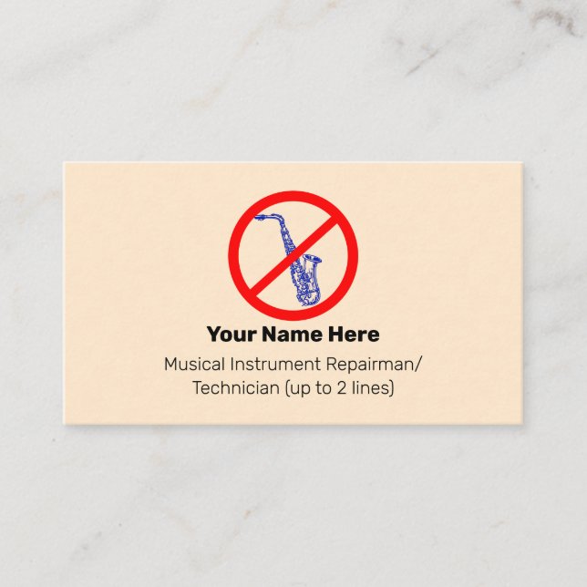 Ingen Blue Saxes Instrument Tech Blanched Almond Visitkort (Framsida)