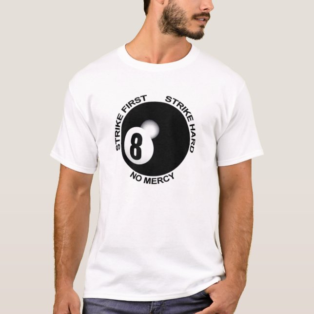 Ingen boll för förskoning 8 t-shirt (Framsida)